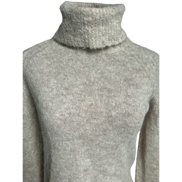 Paige Women’s Size Small Alpaca Blend Turtleneck Sweater Oat - Picture 4 of 6